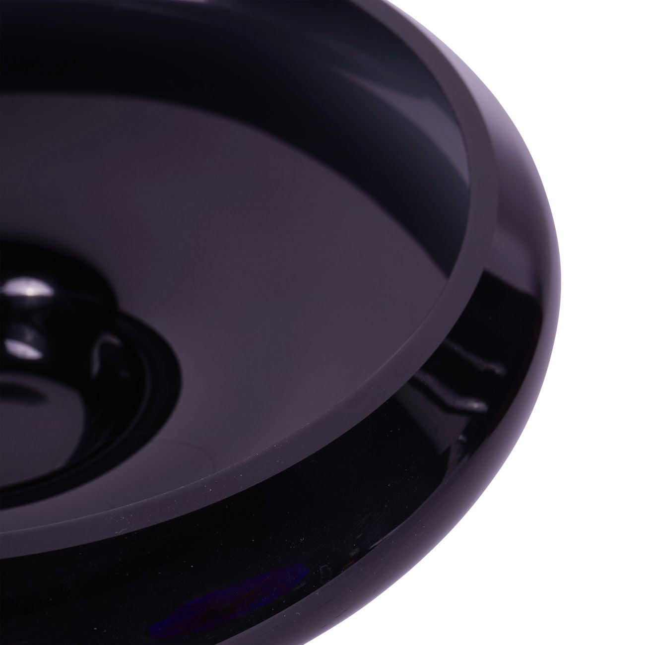 Noir Black Glass Bowl on Stand